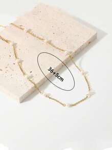 1pc Pearl Necklace Fashionable Collarbone Chain