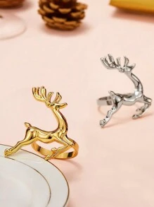 12 chiếc vòng khăn ăn hình tuần lộc bằng hợp kim kẽm mạ vàng dùng cho Giáng sinh, thích hợp cho phòng, bàn ăn, trang trí nhà cửa, lý tưởng cho Giáng sinh, tiệc tùng, sinh nhật, đám cưới và bữa tối trang trọng - đơn giản và thanh lịch - Nhiều màu - Xem 2