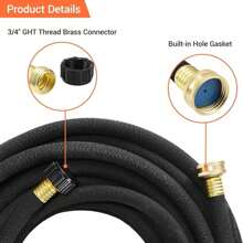 MAMIZO Soaker Hose 50 Ft 1/2", Soaker Hose To Save 70% Water, Solid Brass Connectors Rubber Longer Lasting, Heavy Duty Drip Hose For Garden, Lawn And Yard (1/2" 50ft) - Black - View 5