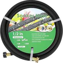 MAMIZO Soaker Hose 50 Ft 1/2", Soaker Hose To Save 70% Water, Solid Brass Connectors Rubber Longer Lasting, Heavy Duty Drip Hose For Garden, Lawn And Yard (1/2" 50ft) - Black - View 2