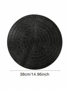 Placemats Set Of 4 PVC Place Mats For Kitchen Table Indoor/Outdoor Washable Heat-Resistant Placemat Wipeable Dining Table Mats For Camping, Festival, Wedding, Party - Black - View 3