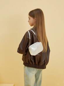 1pc Rhinestone Chain Gold And Silver Bag Girl's Single Fashion Niche Design Shoulder Messenger Bag Small Square Bag - Small Square Bag - View 4