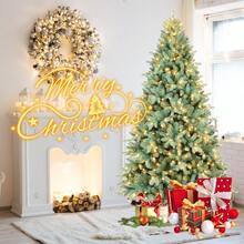 8 FT Prelit Artificial Skinny Christmas Tree,Blue Spruce Slim Pencil Xmas Tree With 1987 PE&PVC Mixed Branch Tips,500 UL Listed Clear Lights,Hinged Pine Tree With Metal Stand For Home Office Décor - US A Type Plug(110-127V) - View 5