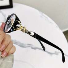 Fashion Reading Glasses Elegant Metal Unique Decorative Frame Exquisite Design Women's Computer Glasses+1.0-+4.0