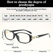 Fashion Reading Glasses Elegant Metal Unique Decorative Frame Exquisite Design Women's Computer Glasses+1.0-+4.0