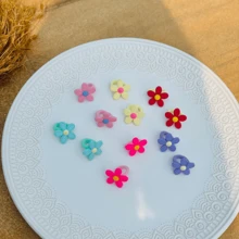 Kit Of 12 Small Flower Scrunchies In Assorted Colors - Nhiều màu - Xem 3