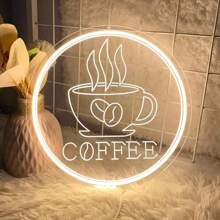 1pc Coffee Neon Sign, Multipurpose, Can Be Hung On Wall For Decoration, Suitable For Coffee Bar, Tea Shop, Restaurant, Farm, Kitchen, Cafe, Dessert Shop, Storefront, Wall/Window Display Lighting - Multicolor - View 6