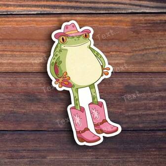 3 英寸牛仔青蛙乙烯基贴纸 - 非常适合笔记本电脑、水瓶、日记本和户外装备 | 非常适合动物爱好者、自然爱好者和牛仔迷 | 送给朋友、孩子和青蛙收藏家的理想礼物 | 适合西部和动物爱好者的可爱而奇特的贴纸