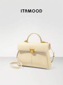 ITAMOOD Quiet Luxury Lightweight Business Casual Elegant Scarf Decor Designer Inspired Handbags & Top Handle Tote Bag, Chic Genuine Leather Gray Purse & Square Bag, Minimalist Vintage Solid Color Flap Shoulder Bag & Underarm Purse, Portable Adjustable Crossbody Bag & Satchel Bag For Teen Girls, Women,College Students,Rookies & White-Collar Workers Perfect For Office,College,Work,Business,Commute,Outdoors,Travel,Outings,Vacations,Parties And As Gifts For Festivals And Birthdays For Best Friends, Girlfriends,Lovers,Fashionable Party-Goer,Gift Decor, Gift Accessories Present, School Supplies, Teacher Gifts, Back To School, Valentine's Day Gifts. - 米色 - 查看 9