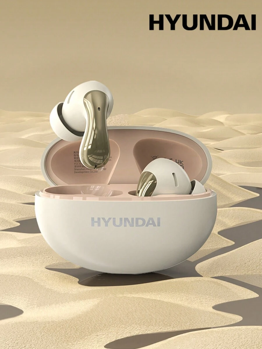 HYUNDAI 现代 HY-Y01 蓝牙耳机，半入耳式，高清环绕音质，灵敏麦克风，语音通话，LED 电量显示，音乐、运动、游戏，低延迟，长电池寿命，佩戴舒适，无线耳塞兼容智能手机和电脑
