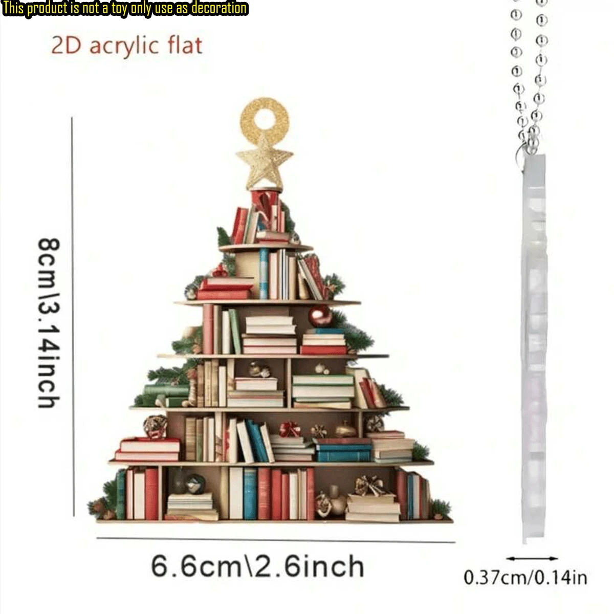 5 món đồ trang trí cây thông Noel, đồ trang trí sách xếp chồng, đồ trang trí kệ sách cổ điển, thích hợp để trang trí cây thông Noel, đồ trang trí tiệc Giáng sinh - Nhiều màu - Xem 1