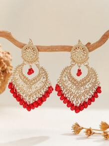 1 Cặp Hoa tai tua rua hình cung điện Chand Bali thanh lịch, thích hợp cho trang phục hàng ngày, lễ hội, đám cưới và tiệc tùng/Quà tặng trang sức - nhiều màu - Xem 10