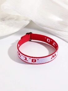 2pcs Wwjd Letter Jacquard Knit Wristband Bracelet & Cross Decor Braided Hand Rope Bracelet Unisex Sports Wristband - Multicolor - View 10