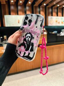 Skeleton Transparent Case With Heart-Shaped Lanyard, Fashionable Design, Suitable For IPhone 16, Minimalist Shock-Proof TPU Soft Case Compatible With IPhone 15 Pro Max, 14, 11