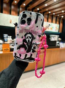 Skeleton Transparent Case With Heart-Shaped Lanyard, Fashionable Design, Suitable For IPhone 16, Minimalist Shock-Proof TPU Soft Case Compatible With IPhone 15 Pro Max, 14, 11