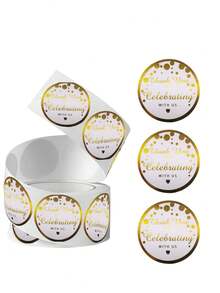 500 cái/cuộn Nhãn dán hình tròn cảm ơn màu vàng, Trang trí bao bì quà tặng cho tiệc cưới, Nhãn dán niêm phong - Nhiều màu - Xem 6