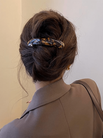 1pc Retro Leopard Print Spring Clip Colorful Acetate Fiber Hair Clip, Elegant & Delicate Hair Accessory Gift, School Supplies For Women