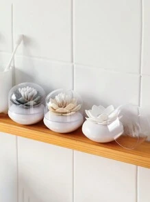 1 pieza Portadientes con diseño de flor, caja de almacenamiento de palillos de dientes con diseño de loto para el hogar
