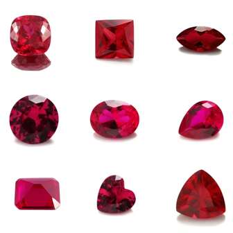 En 100 % labbodlad rubin i olika former Ädelsten för berlocker Avancerat smycketillverkningsmaterial (storleken är baserad på SKU-bilden)