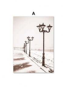 1pc Winter Train Door Snow Tree Car Christmas Wall Art Canvas Prints Nordic Posters Wall Decor Pictures Painting Living Room Decor Không có khung - Nhiều màu - Xem 40