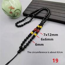 1Pc Natural Crystal Obsidian Sweater Chain Rope, Men's And Women's Fashion Beaded Necklace Sling, All Hand-Woven, Black Transfer Beads Fashion Beaded Rope,DIY Pendant Accessories, Family Gifts, Christmas And Various Holiday Party Gifts, Crystal Gifts - Black - View 16