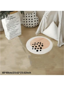 几何抽象绘画图案高品质奶油白色仿真羊毛地毯，柔软毛绒云形不对称仿羊毛地毯适用于客厅，有紫色、绿色、黄色、粉色、蓝色可选，小到大尺寸适合家庭、服装店、美容院、美甲沙龙、酒店使用，温暖而高档（不对称尺寸可能有 1-5 厘米的偏差） - 粉色 - 查看 2