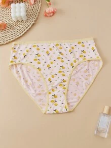 FOVTY 7 件女士加大可爱内裤，加大码心形印花中腰舒适透气弹力三角裤 - 彩色 - 查看 8