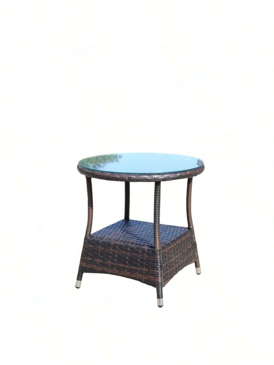 Outdoor Patio Furniture 1 Coffee Table With Clear Tempered Glass