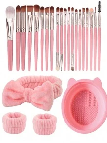 43 件化妆刷套装，包括化妆海绵、三角粉扑、化妆海绵、化妆海绵、化妆粉扑、化妆搅拌器、化妆工具散粉扑和迷你手指粉扑，非常适合初学者化妆，柔软亲肤，非乳胶海绵和粉扑，适合所有皮肤类型，腮红、粉底、面霜和粉扑，干湿化妆海绵 - 彩色 - 查看 14