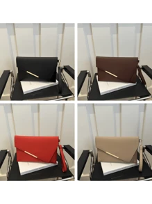 1 件纯色不对称手拿包，女士多功能手腕钱包手机袋，适合日常、工作、休闲、派对 - 彩色 - 查看 2