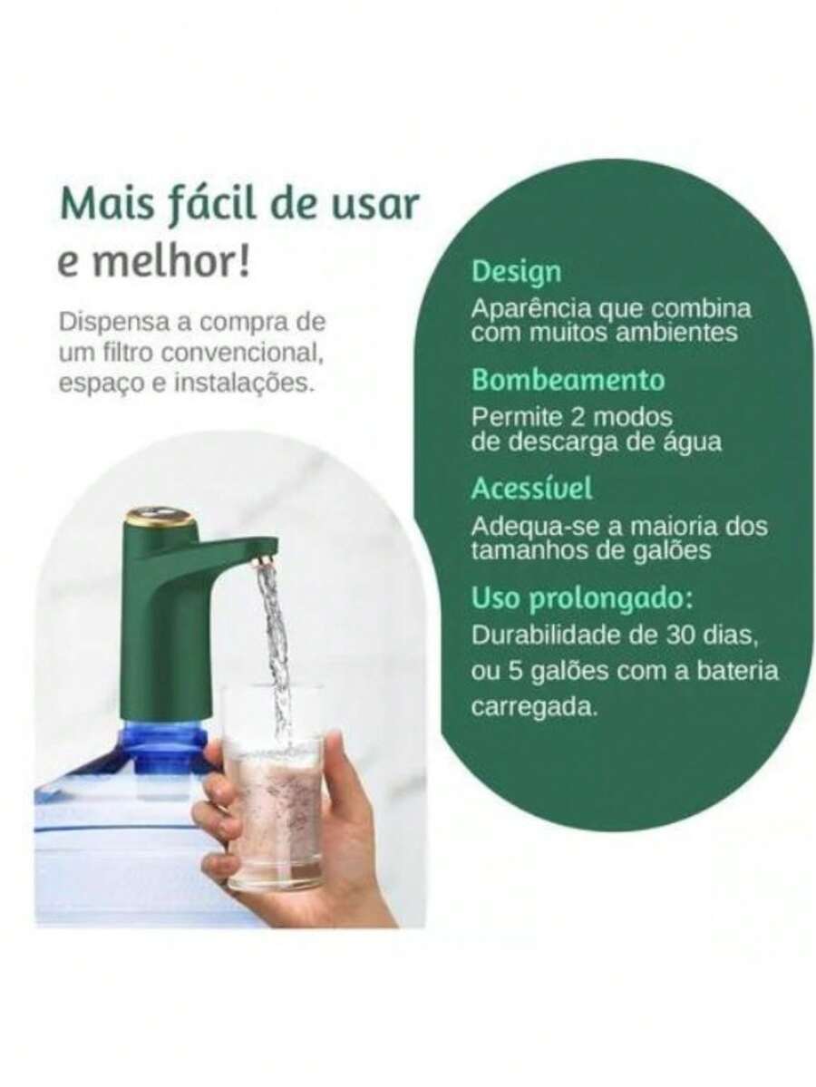 4 Pieces USB Automatic Button Rechargeable Water Dispenser Electric