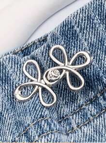 1 chiếc đai nịt eo vô hình có thể điều chỉnh và cố định nút, nút thắt eo bằng kim loại màu bạc có thể điều chỉnh không cần khâu có thể tháo rời để thắt chặt quần jean, kẹp thắt eo vô hình, phụ kiện chống trượt, đồ dùng may vá và đan lát, phụ kiện quần áo - Nhiều màu - Xem 3