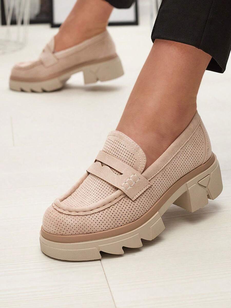 Mocassins ajourés sur une semelle pleine Ejina - Chaussures pour la Saint-Valentin - Beige - Voir 1