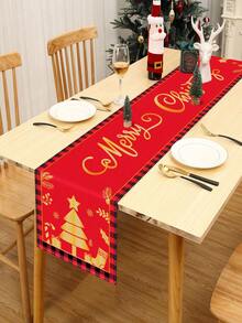 1 tấm khăn trải bàn trang trí màu đỏ "Merry Christmas", khăn trải bàn vải lanh, khăn trải bàn, họa tiết cây thông Noel, vật dụng trang trí tiệc Giáng sinh, quà tặng tiệc Giáng sinh, đồ trang trí Giáng sinh vui vẻ cho kỳ nghỉ đông, đồ trang trí bàn Giáng sinh vui vẻ, đồ trang trí bàn Giáng sinh, đồ trang trí nhà năm mới 2025, quà tặng Giáng sinh - Vàng "Giáng sinh vui vẻ" - Xem 4