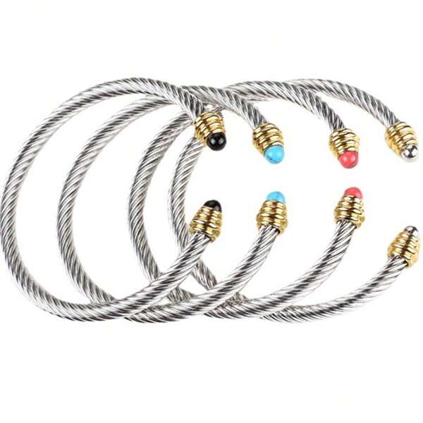 "A Piece Of European And American Retro Simple Stainless Steel Open Bracelet With 18K Electroplating That Is Not Easy To Fade. It Is Suitable For Women To Wear In Daily Life. It Is The Perfect Gift For Loved Ones, Family, And Friends On Christmas And Valentine's Day."