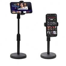 Cell Phone Tripod Stand Smartphone Portable Table Selfie 360º - 黑色 - 查看 3