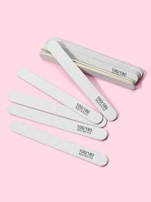 NailShine 50片装木质砂纸指甲锉 100/180目 专业美甲抛光块 灰色船形双面木质抛光块 指甲护理用品 13厘米，指甲用品，指甲工具，美甲工具，返校季，指甲，美甲工具（适用于假指甲） - 灰色 - 查看 2