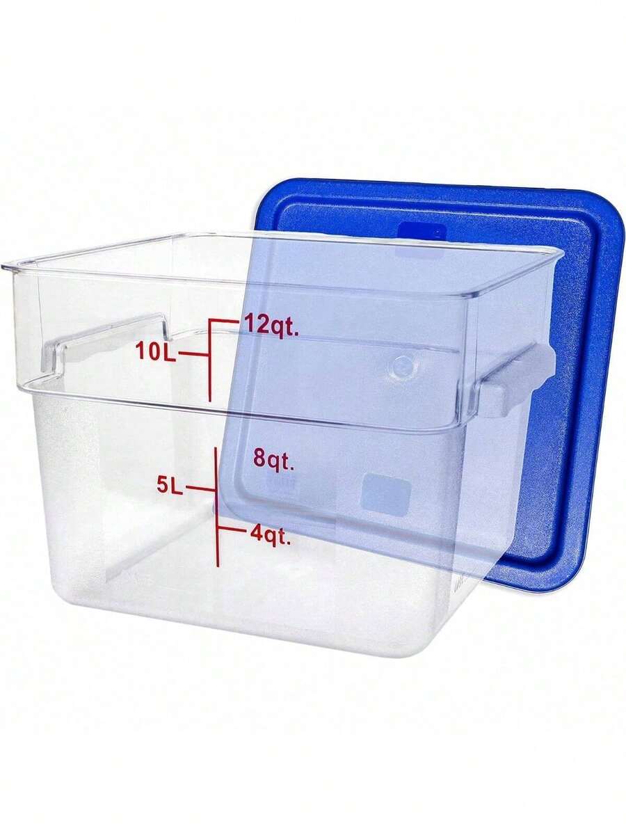 12 Quart Commercial Grade Clear Food Storage Square Polycarbonate