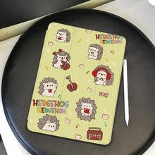1PC Ốp lưng máy tính bảng hình chú nhím hoạt hình OPPOPAD2 Ốp lưng bảo vệ OPPOPAD All-In-One Drop Case gấp ba có khe cắm bút - Màu vàng - Xem 5