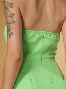 WUUW Women Long Dress, Elegant Summer Women Dress, Party Women Dress - màu xanh lá - Xem 4