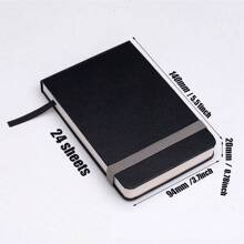 1 pieza Libro de acuarela de pulpa de madera de 300 g, grano medio/grueso con 24 páginas, libro de acuarela portátil con cubierta de piel sintética para dibujo a mano, regalo para el Día de la Madre, útiles escolares