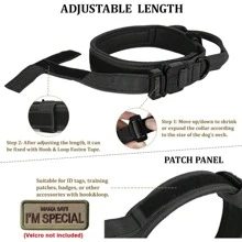 1pc Dog Tactical Collar With Handle, Outdoor Tactical Dog Leash Collar, Pet Training Tactical Dog Leash, Suitable For Medium & Large Dogs - Multicolor - View 5