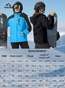 KEFITEVD 女士冬季滑雪夹克防水防风保暖连帽保暖冬装风衣徒步滑雪露营登山外套 - 淺粉色 - 查看 7