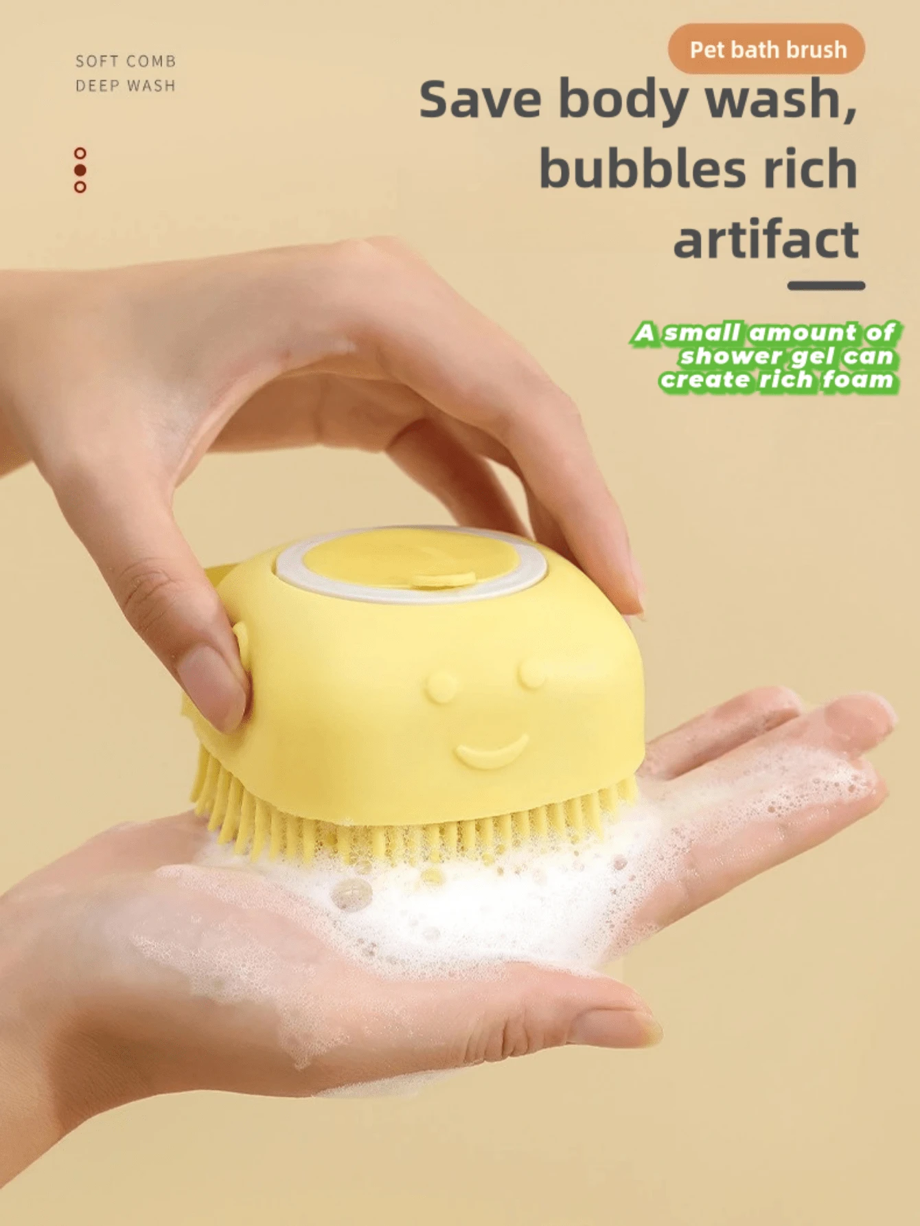 1 Pc Multicolour Pet Bathing Brush Soft Silicone Massager Shower Gel