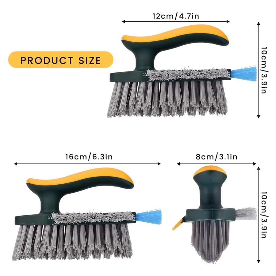 4In1 Grout Cleaning Brush Set With Hard Bristles And Ergonomic Handle