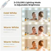 Janfly Large Vanity Desk With Mirror And Lights, Makeup Vanity With Power Out, Makeup Table With 5 Drawers, 3 Color Modes Available For Bedroom, White - 白色 - 查看 6