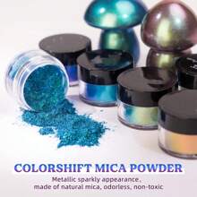Chameleon Mica Powder, Colors Shift Mica Powder Set - Epoxy Resin Color Pigment Powder - Chameleon Powder - Holographic Mica Powder - Resin Pigment Craft Glitter Sequins For Epoxy Resin,UV Resin, Slime, Tumblers, Painting Arts 5g/Bottle - Chameleon Glitter - View 4