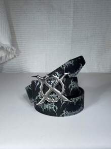 X形Logo可拆卸腰带，朋克摇滚街头风，配有可拆卸刀扣，休闲时尚美式PU皮革腰带，适合夏季S码及休闲裤，也适合学校休闲、商务场合，是送给男友、丈夫、父亲等男士的理想礼物，日常穿着，时尚百搭，适合青少年、户外、度假、运动、旅行、街头、波西米亚风、复古秋季、万圣节等秋冬季节，是青少年、青年、男士休闲、户外、运动、度假、毕业礼物、生日礼物、日常穿着的理想选择。 - 黑色 - 查看 16