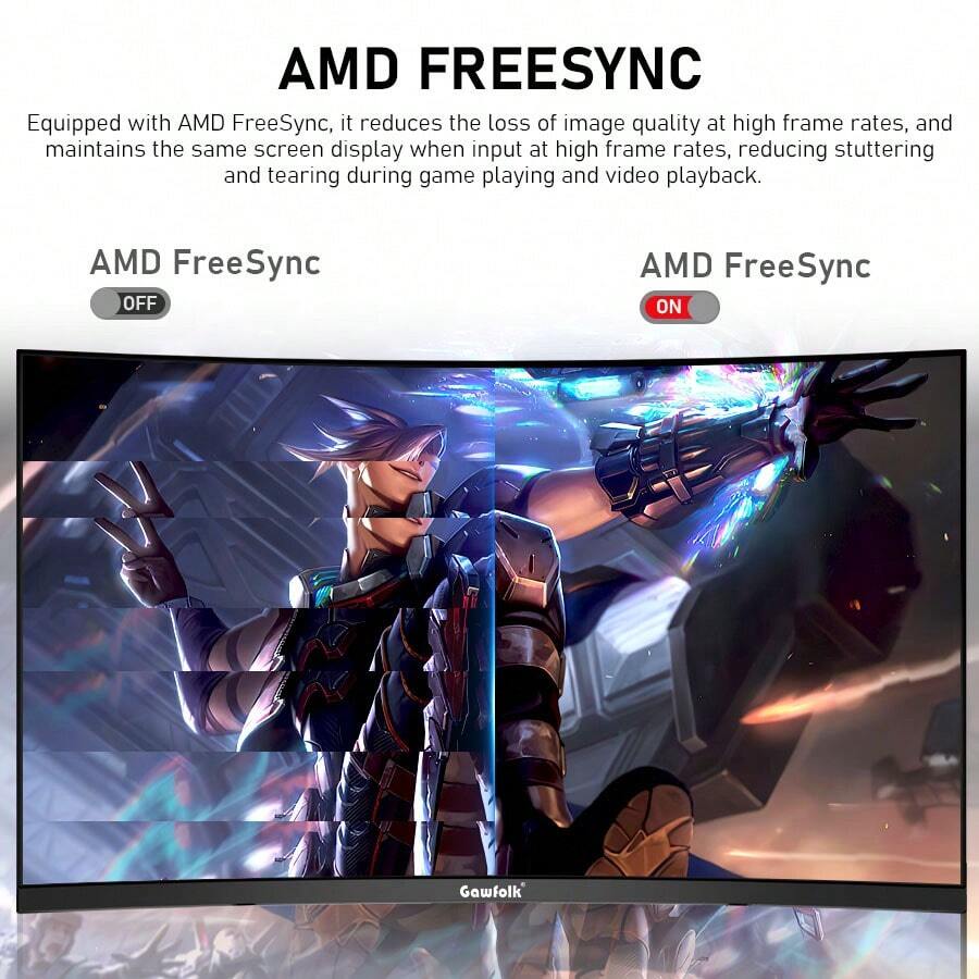 27Inch Curved Gaming Monitor 180Hz, Computer Screen Full HD 1080P