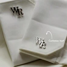 2pcs Custom Two-Letter Men's Cufflinks, Stainless Steel Personalized Cufflinks, Men's Suit Shirts, Wedding Business, Father's Day Gifts